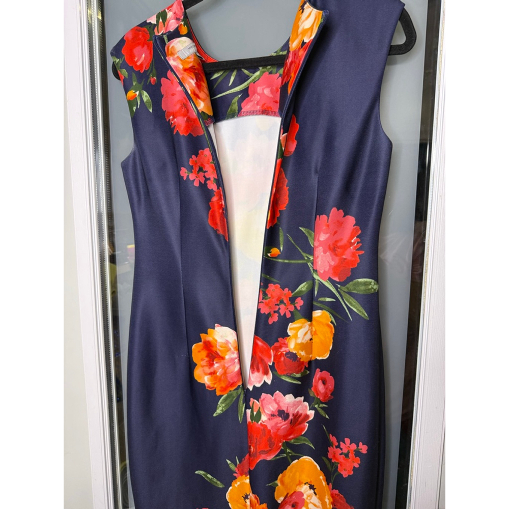 MARC NEW YORK ANDREW MARC Navy Floral Sheath Dress Size 4 - Picture 5 of 7